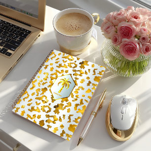 Safari Chic Luxe Gold & Weißer Tierdruck Notizblock