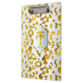 Safari Chic Luxe Gold & White Animal Print Klemmbrett (Links)