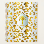 Safari Chic Luxe Gold & White Animal Print Planer (Vorderseite)