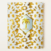 Safari Chic Luxe Gold & White Animal Print Planer (Rückseite)