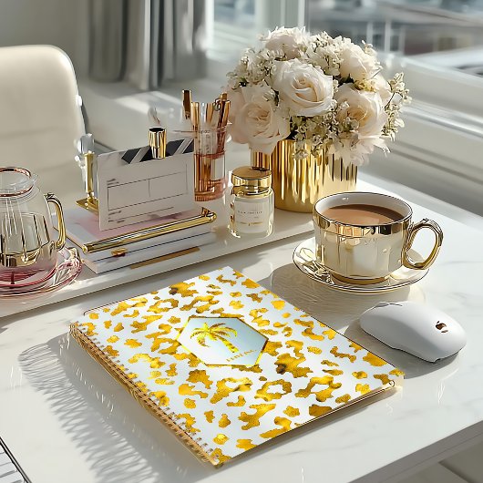 Safari Chic Luxe Gold & White Tierprint Planer