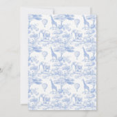 Safari Chinoiserie Toile de Jouy Babydusche Einladung (Rückseite)