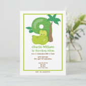Safari Crocodile Ninth Birthday Party Einladung (Stehend Vorderseite)