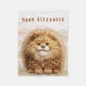 Safari Cute Zuberi The Fluffy Leopard Name Kids Fleecedecke (Vorderseite)