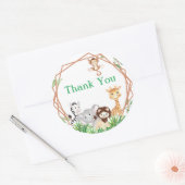 Safari Danke, Jungle Birthday, Dusche Runder Aufkleber (Umschlag)