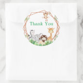 Safari Danke, Jungle Birthday, Dusche Runder Aufkleber (Tasche)