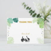 Safari danken Ihnen, wilde Tiere Zoo-Dschungel zu Dankeskarte (Stehend Vorderseite)