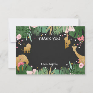 Safari danken Ihnen, wilde Tiere Zoo-Dschungel zu Dankeskarte