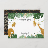 Safari danken Ihnen, wilde Tiere Zoo-Dschungel zu Dankeskarte (Vorne/Hinten)