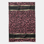 Safari Dark Dusty Rose Leopard - Anpassen Geschirrtuch (Vertikal)