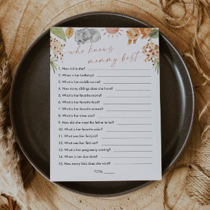 SAFARI, der das Mommy Best Baby Shower Game kennt Einladung