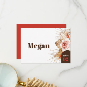 Safari Desert Boho Blume Hochzeit-Escortkarte Dankeskarte