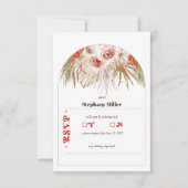 Safari Desert Boho Blume Wedding RSVP (Vorderseite)