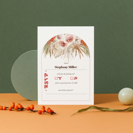 Safari Desert Boho Blume Wedding RSVP