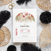 Safari Desert Boho Blume Wedding RSVP Karte