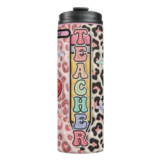 Safari-Design für Lehrer und Wild Learning Thermosbecher (Vorderseite)