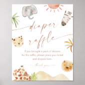 SAFARI Diaper Raffle Baby Duschgel Spielzeichen Poster (Vorne)