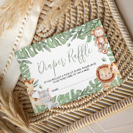 Safari Diaper Raffle Card Begleitkarte