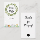 Safari Diaper Raffle Name Ticket Begleitkarte (Vorne/Hinten)