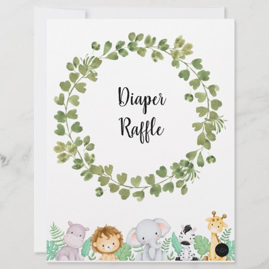 Safari Diaper Raffle Poster (Rückseite)