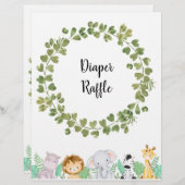 Safari Diaper Raffle Poster (Vorne/Hinten)
