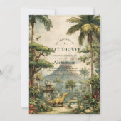 Safari Dino Baby Shower Einladung (Vorderseite)