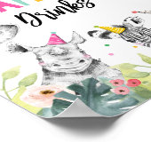 Safari Drinks Safari Party Tiere Geburtstag Zeiche Poster (Ecke)