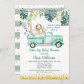 Safari Drive by Baby Shower Einladung (Vorne/Hinten)