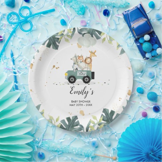 Safari Drive by Baby Shower Paper Decke Pappteller (Party)