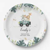 Safari Drive by Baby Shower Paper Decke Pappteller (Vorderseite)