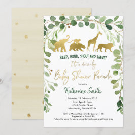 Safari Drive by Baby Shower Parade Einladung