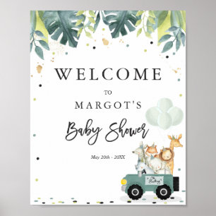 Safari Drive By Baby Shower Welcome Sign Poster