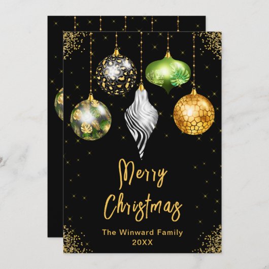 Safari-Druck-Ornamente Frohe Weihnachten (Vorne/Hinten)