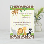 Safari-Dschungel-Affe-Babyparty-Einladungen Einladung (Stehend Vorderseite)