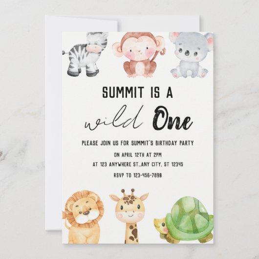 Safari-Dschungel-Baby-Einladung Einladung (Vorderseite)