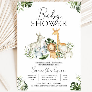 Safari-Dschungel-Baby-Party Einladung