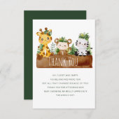 Safari Dschungel Babydusche Dank Karte (Vorne/Hinten)