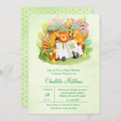 Safari Dschungel bringen Babydusche zum Kochen Einladung (Vorne/Hinten)