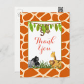 Safari-Dschungel-danken Tierthema-Party Ihnen Postkarte (Vorne/Hinten)
