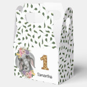 Safari-Dschungel-Elefant Aquarellblume Geschenkschachtel (Geöffnet)