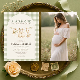 Safari-Dschungel-Foto-Baby-Party Einladung