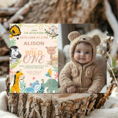 Safari-Dschungel Geburtstag mit Foto Einladung