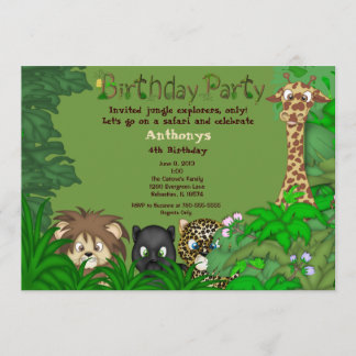 Safari-Dschungel-Geburtstags-Einladung Einladung
