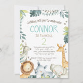 Safari-Dschungel-Geburtstags-Einladung Einladung (Vorderseite)