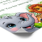 Safari-Dschungel-Geburtstags-Willkommensposter Poster (Ecke)