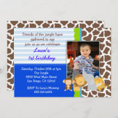 Safari Dschungel Monkey Foto Geburtstag Einladunge Einladung (Vorne/Hinten)