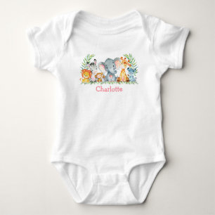 Safari-Dschungel Niedliche Kleintiere Baby Strampler