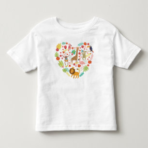 Safari Dschungel, Niedliches Safari Herz, Kleinkind T-shirt