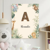 Safari Dschungel Personalisierter Name Monogramm A Poster