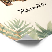 Safari Dschungel Personalisierter Name Monogramm A Poster (Ecke)